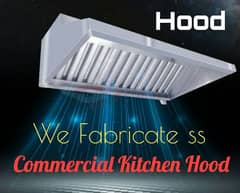Commercial kitchen exhaust Hood, Table, Sink, Storage, Shelving