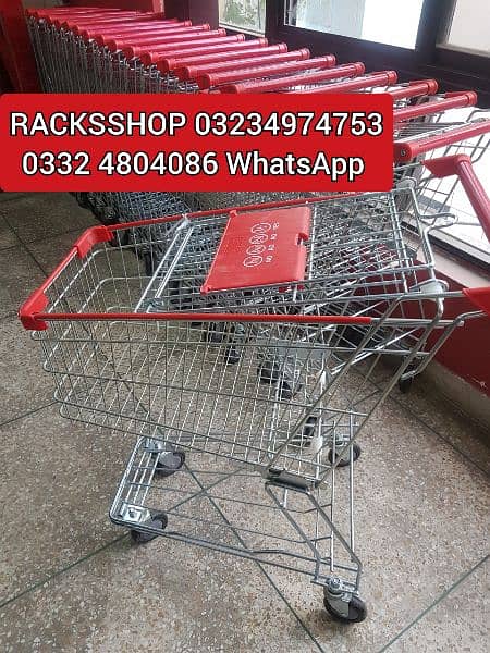 Shopping trolleys/ Baskets/ Cash Counters/ wall rack/ Store Rack/ Cart 12