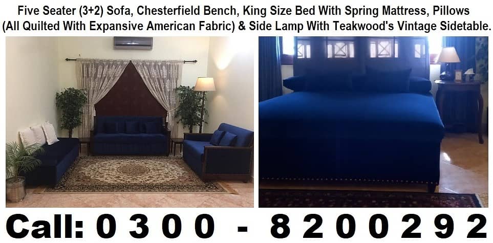 Five Seater Sofa Chesterfield Bench and Bed with Pillows 03008200292 0