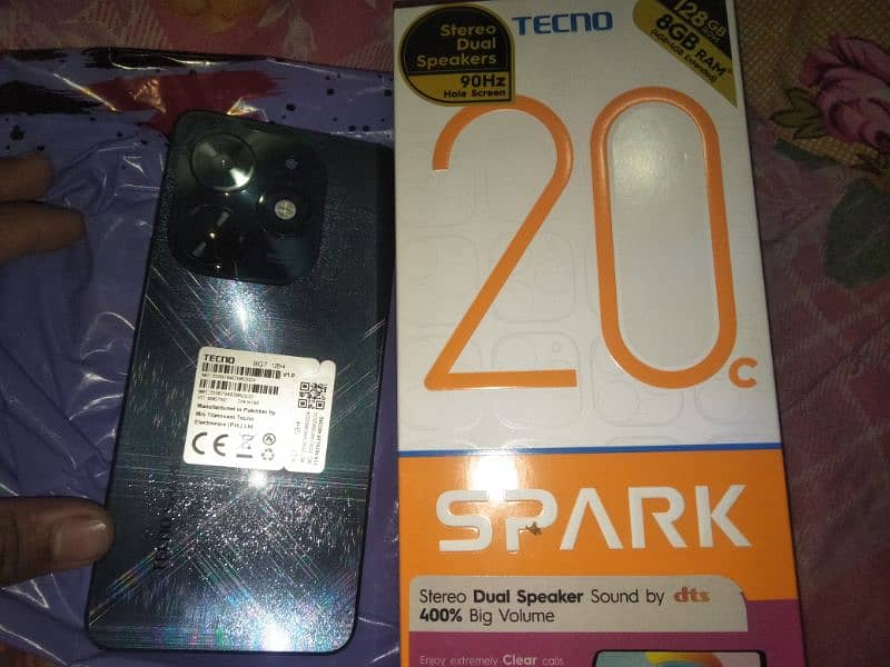 Tecno spark 20c like new mobile only one month used warranty 10 month 1