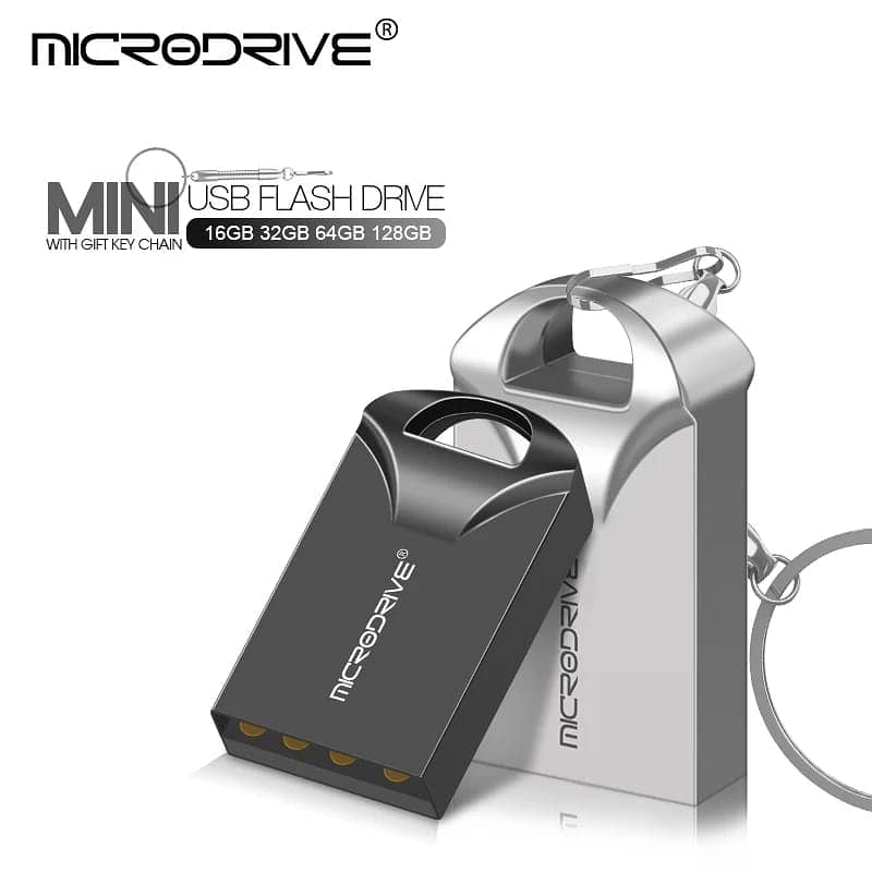 Mini Metal USB Flash Drive 16 GB USB 3.0 with Key Chain Pendrive 2