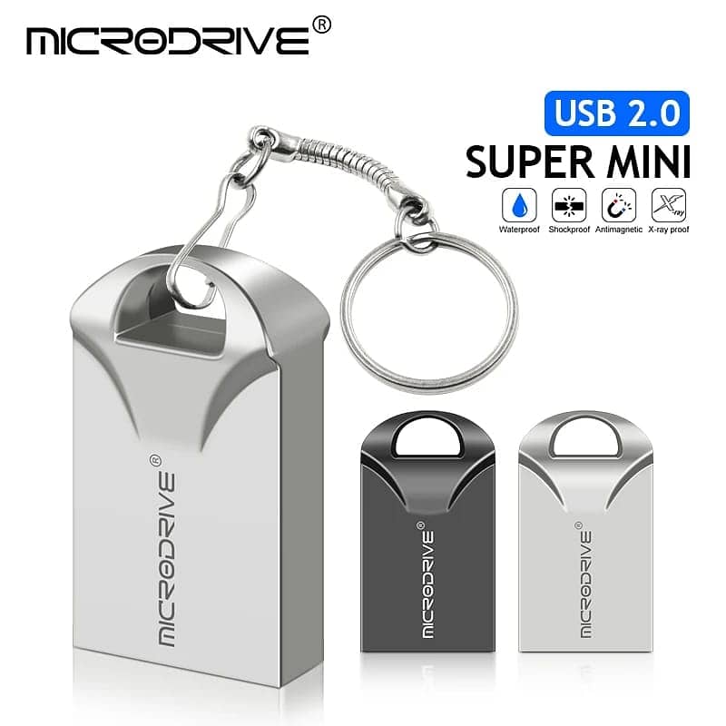 Mini Metal USB Flash Drive 16 GB USB 3.0 with Key Chain Pendrive 0