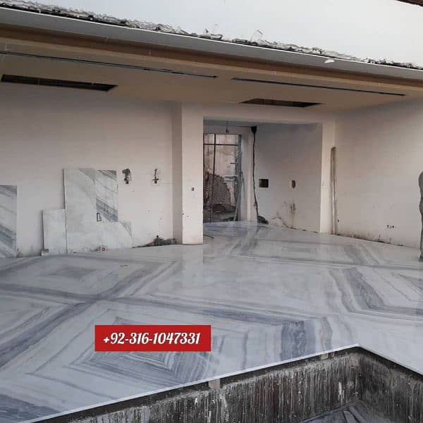 Bookmatch imported marble slabs for flooring and wall features 6