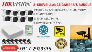 8 CCTV Cameras Bundle, Brand HIKVision