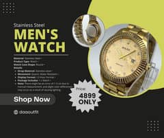 Stainless steel mens watch