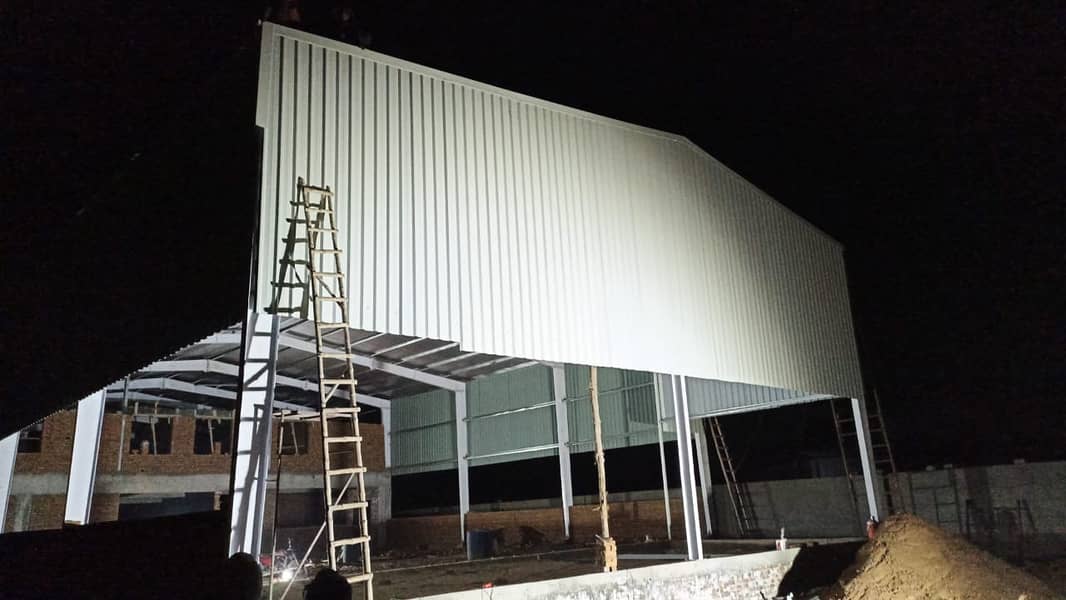 Parking Shed with iron structure,Tensile steel structure prefab homes 2