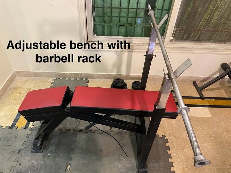 Adjustable Bench Press, Manual Stepper Machine, Rowing Machine. 2