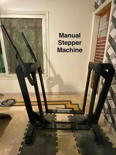 Adjustable Bench Press, Manual Stepper Machine, Rowing Machine. 3