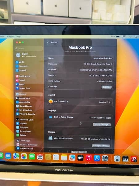 MacBook Pro 13” Touchbar 2018 i7-QC 16/512 5