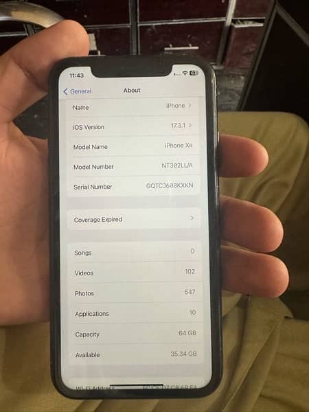 iphone xr 64gb 10/9 condition battery 80% non pta 5