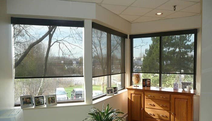 window blinds, remote control automatic blinds, blackout sunheat block 9