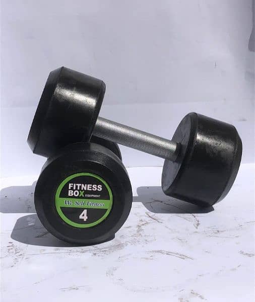 5kg pair Rubber coated dumbbell 1