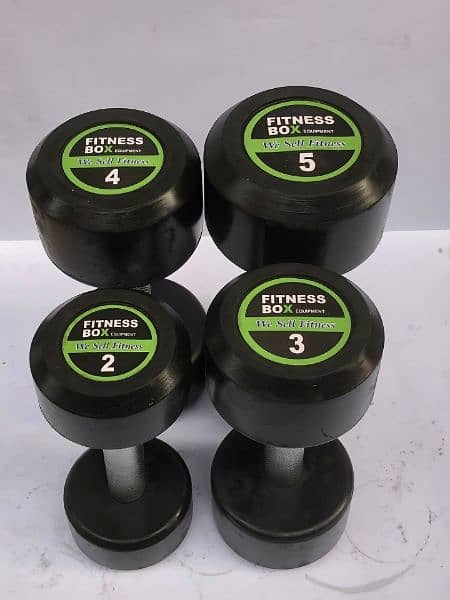 5kg pair Rubber coated dumbbell 2