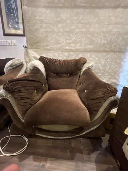6 Seater Sofa Brown And Biege 0