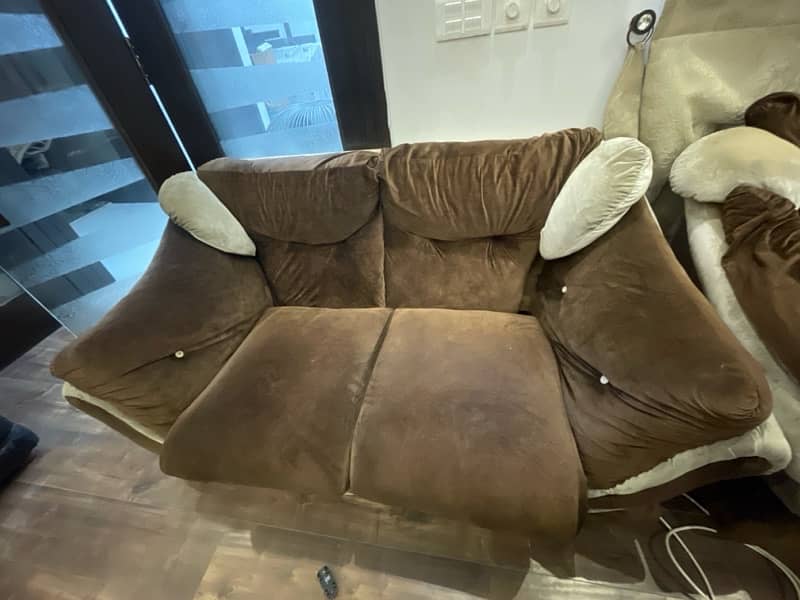 6 Seater Sofa Brown And Biege 2