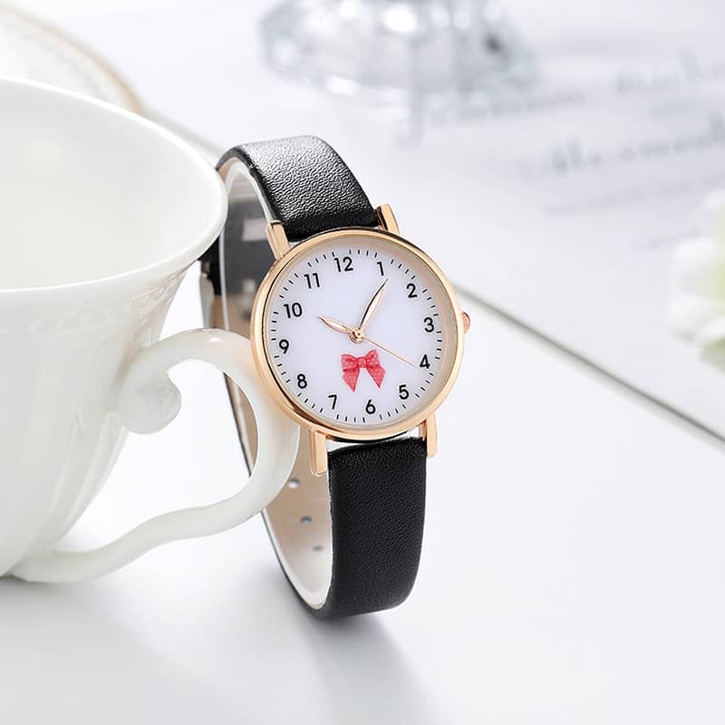 IMPORTED Wholesale Women'S Fashion Casual Simple Round Dial Bow Quartz 5