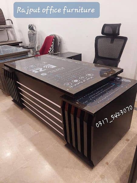 Executive Office Table | L shape Super glass Table | Modern table 4