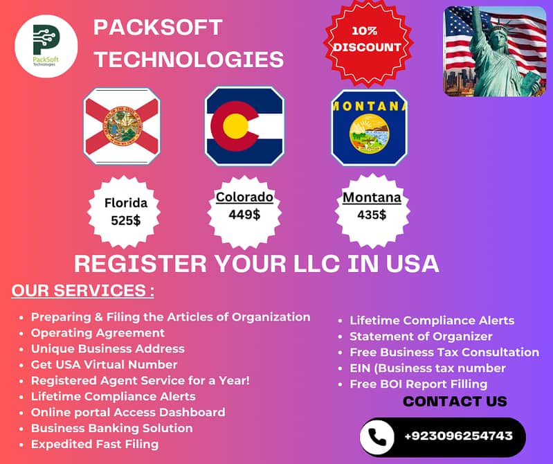 PackSoft Technologies offers Company Registration Services in USA & UK 3