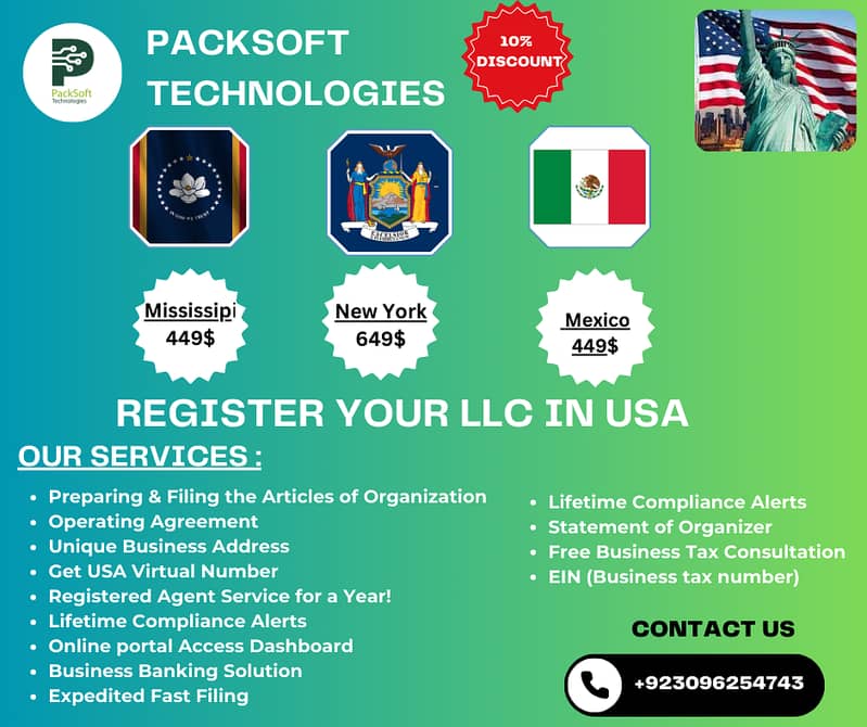 PackSoft Technologies offers Company Registration Services in USA & UK 4
