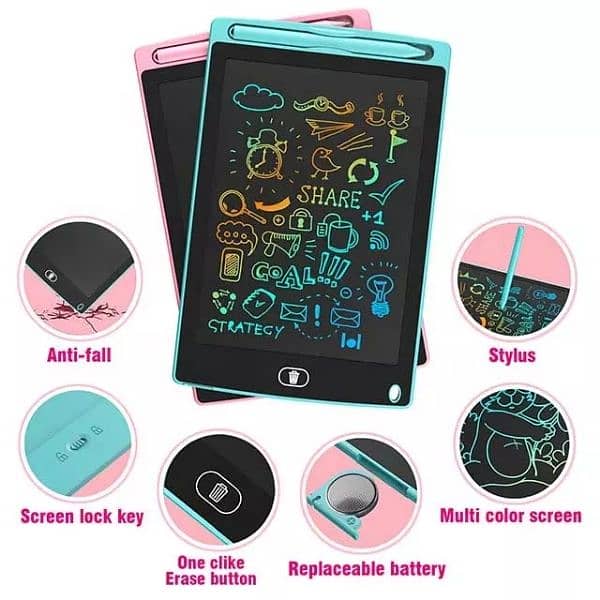 Multicolor LCD Kids Electronic Tab 4