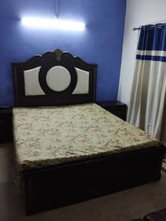 Double bed for sale with two side tables