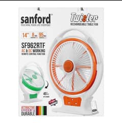 Sanford Rechargeable Table Fan With Led Multi Colour