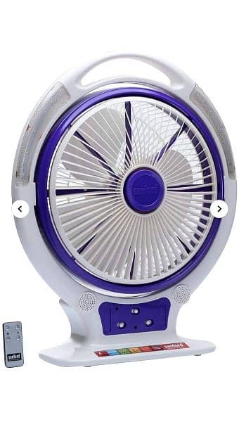 Sanford Rechargeable Table Fan With Led Multi Colour 15