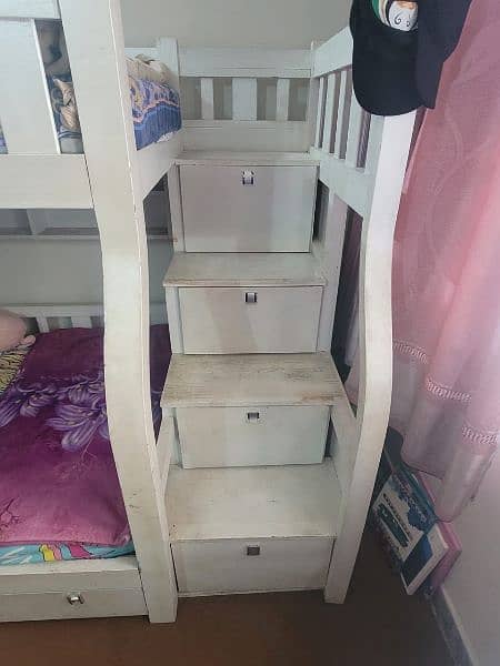 Wooden Bunk Bed with stairs and storage 1