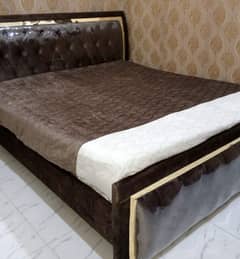 king size bed/double bed set/velvet cushion bed 0