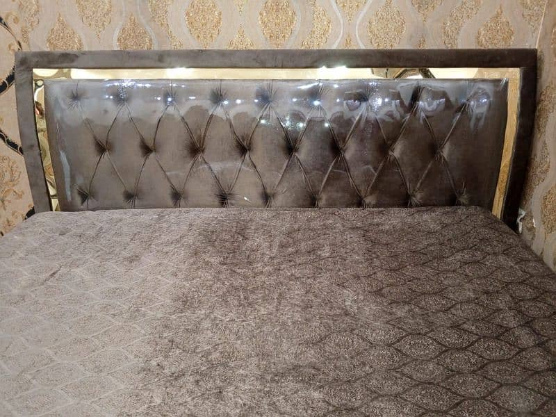 king size bed/double bed set/velvet cushion bed 5