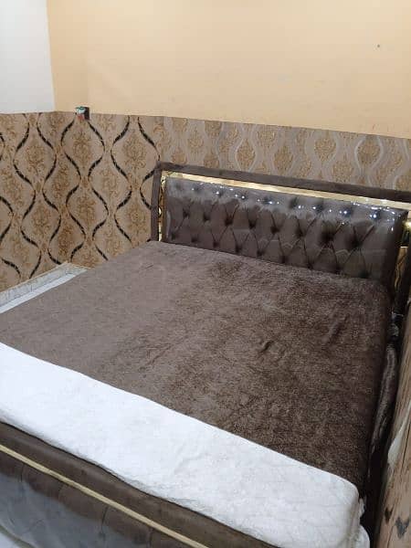 king size bed/double bed set/velvet cushion bed 6