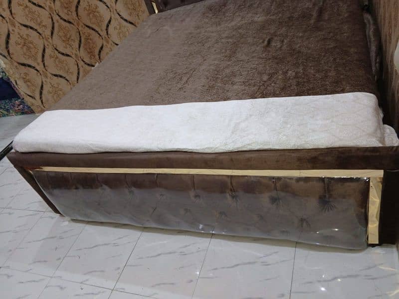 king size bed/double bed set/velvet cushion bed 8