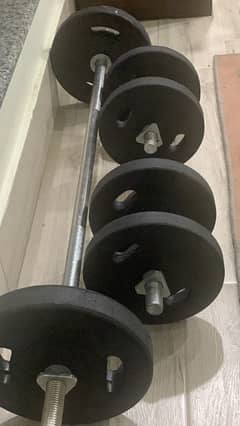 Dumbells and barbells plates and Rod 0