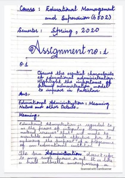 handwriting assignment work 10