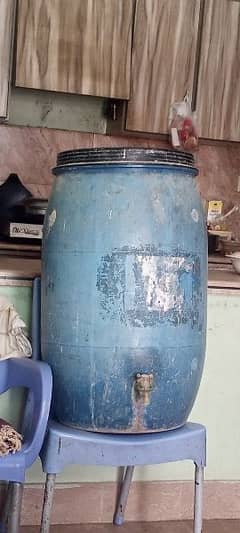 plastic drum good condition for water and other storage
