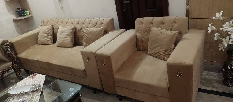 7 seater golden modern style sofa set 1