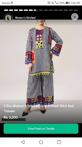 2 pcs women's stitched cotton suit 4