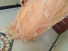 long maxi frock peach colour stitched dressed 0