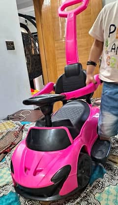 Baby Car Used Pink Color With Handle