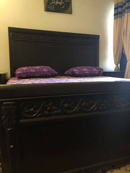 Wooden Bed with mattress 1