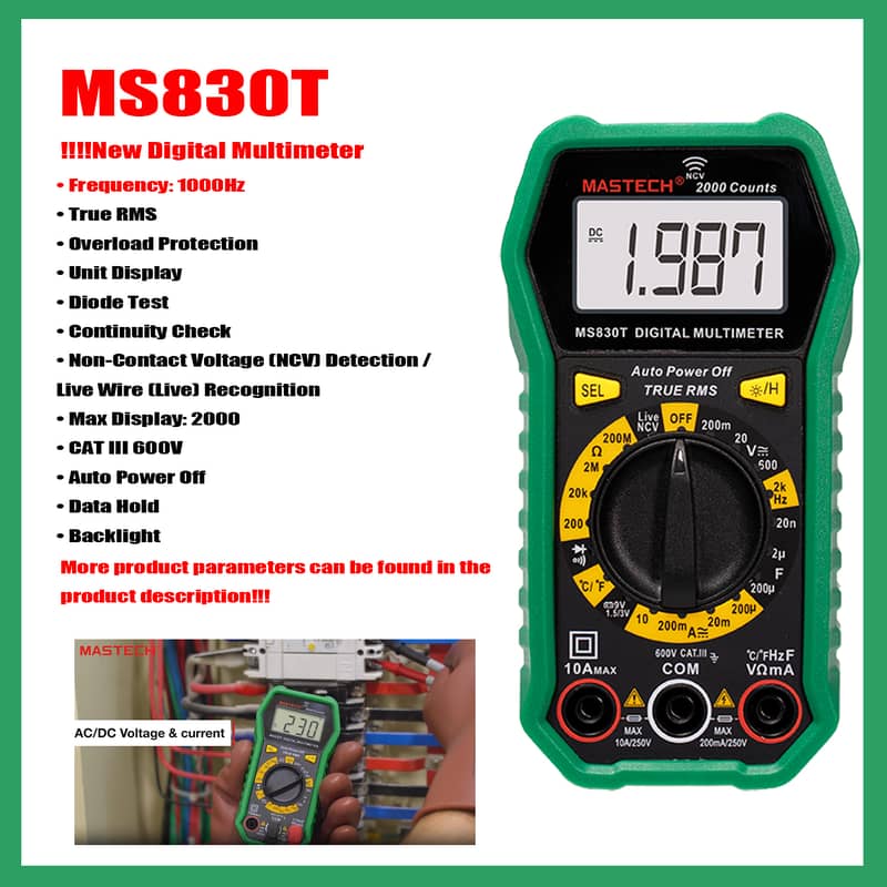 MS830T Mastech Digital Multimeter In Pakistan 0