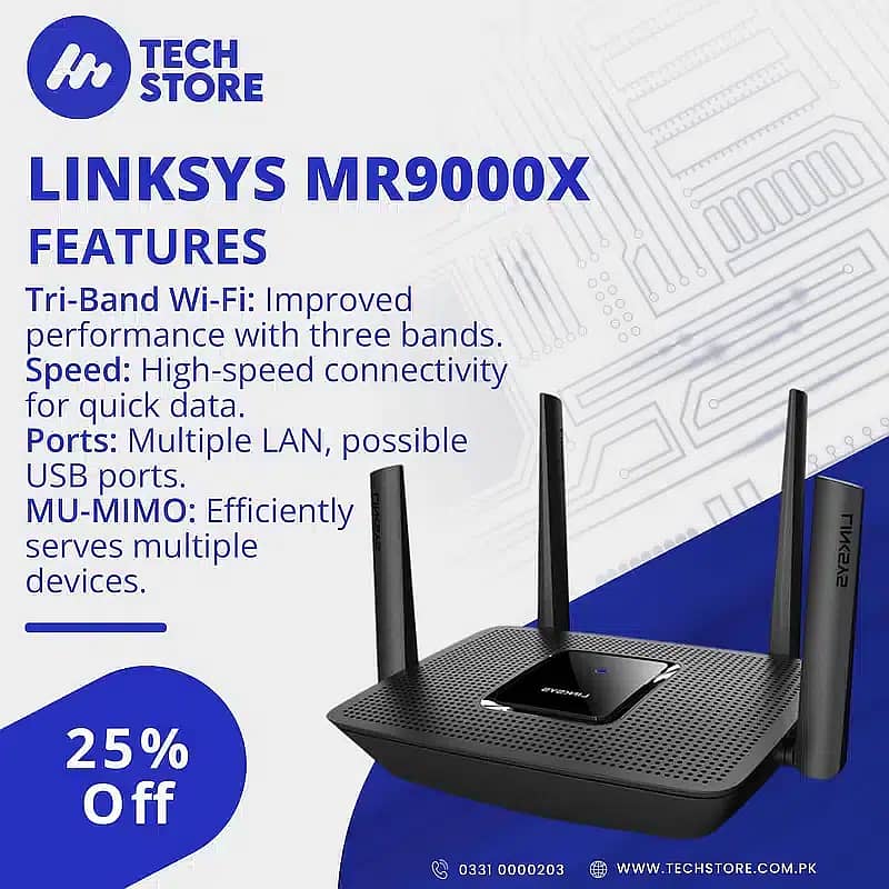 Linksys/MR9000X/Tri-Band/AC/3000/Gigabit/Mesh/Router/(Box Pack) Gulb 0