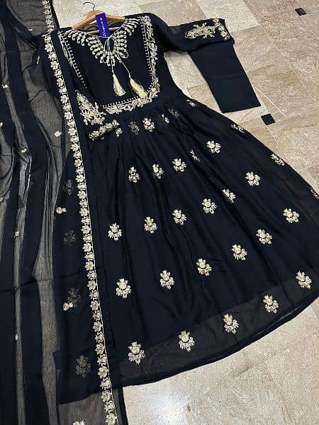 Neck,Sleevee,Front Embroidered Maxi With Emb Dupatta 3Pcs 7