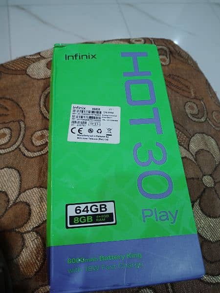 Infinix Hot 30 Play best condition 6 month use 7