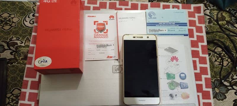 huawei Y6 pro neat condition mobile with box ands original arlic cover 2