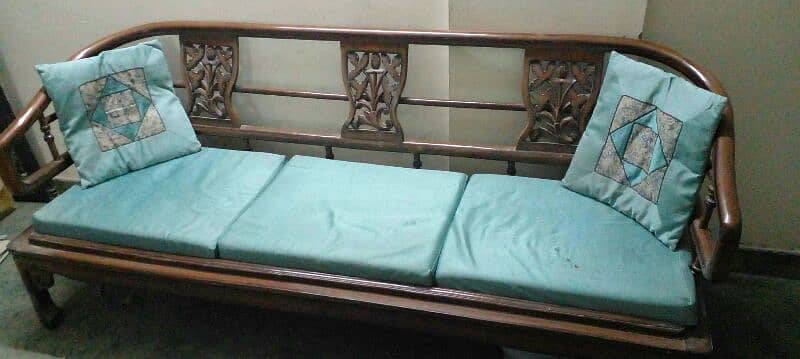 wooden five seater sofa set 3