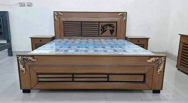 bed / king size double bed / wooden bed / bed dressing side table 12