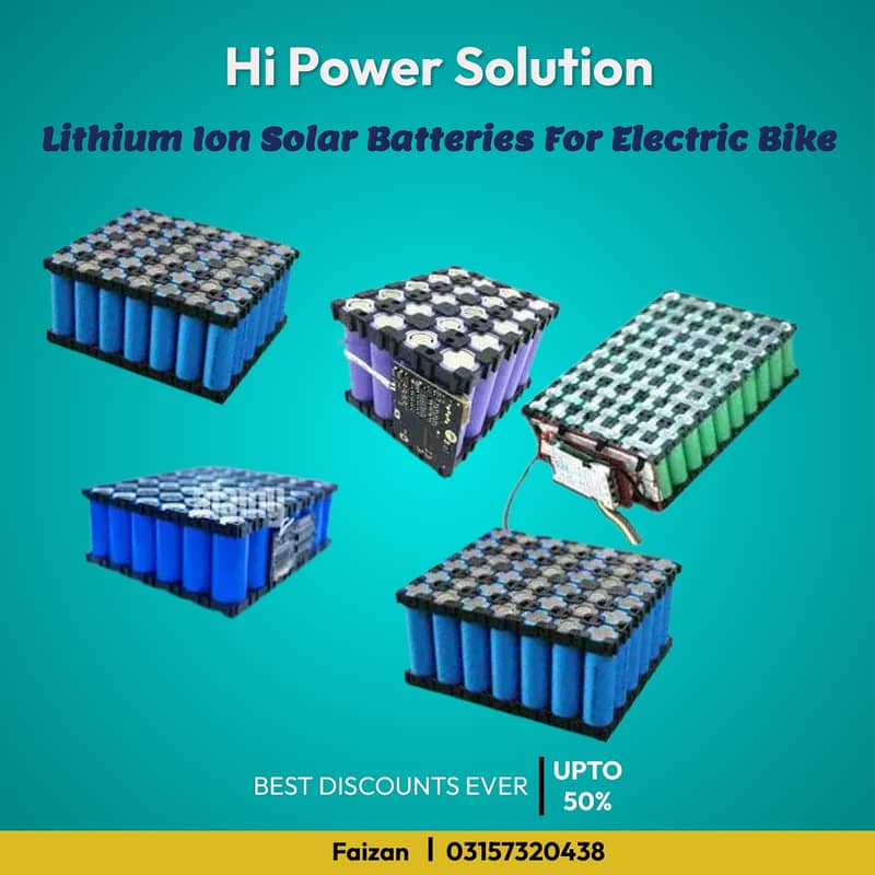 Lithium Ion Batteries | Solar System Batteries | For Electric Bikes 0