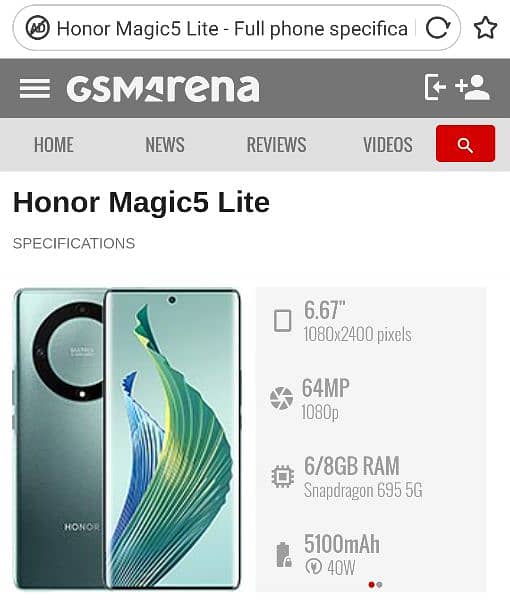 Honor Magic 5 lite 8+5/256gb 5g Non Pta Flagship Model For only Sale. 4