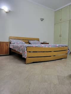 king size bed and long mirror dressing table. contact no 03271609676
